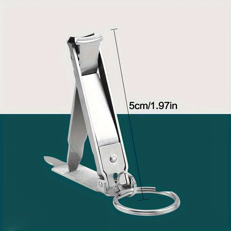 1pc Compact Stainless Steel Nail Clippers With A Foldable Design And Built-in Nail File For Con