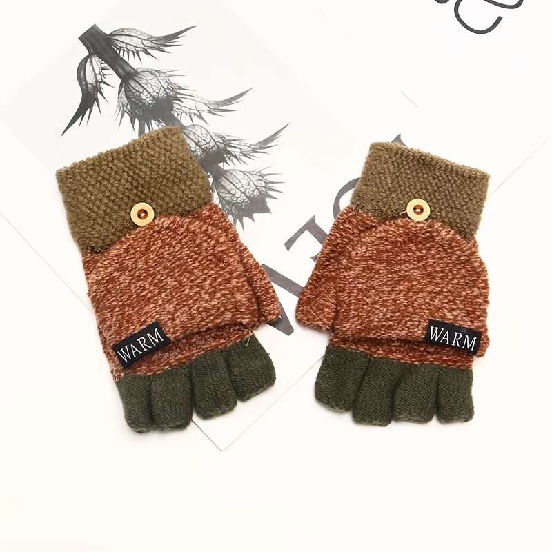 1 Pair Coffee Warm Gloves