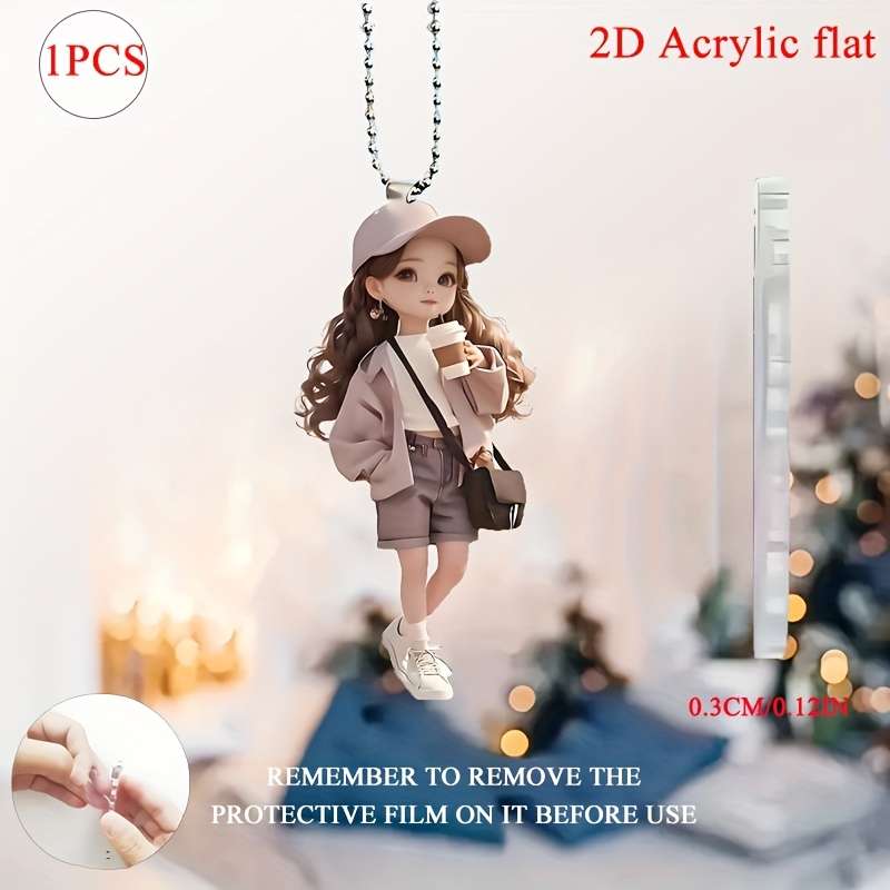 1pc 2D Flat  One piece of  acrylic material with fashionable style and cool theme suitable