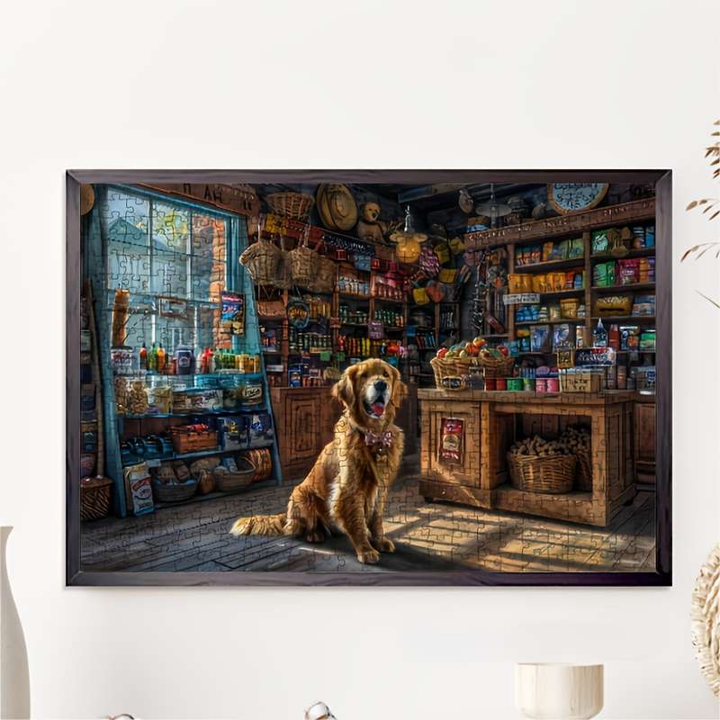 1000pcs Dog Grocery Store Art Puzzle Perfect for Adults Ideal Gift for Thanksgiv