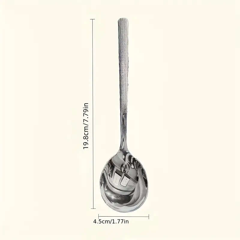 Set of 5 Stainless Steel Spoons with a Hammered Design, Durable