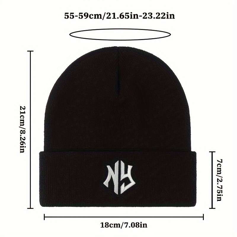 1pc Unisex Embroidered Letter Acrylic Knit Beanie Casual Style 100% Acrylic Warm Skull Cap for