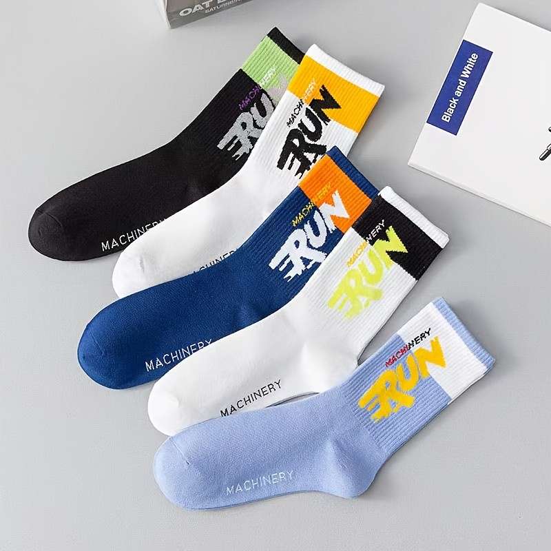 5 Pairs Mixed Color One Size High Elastic Socks