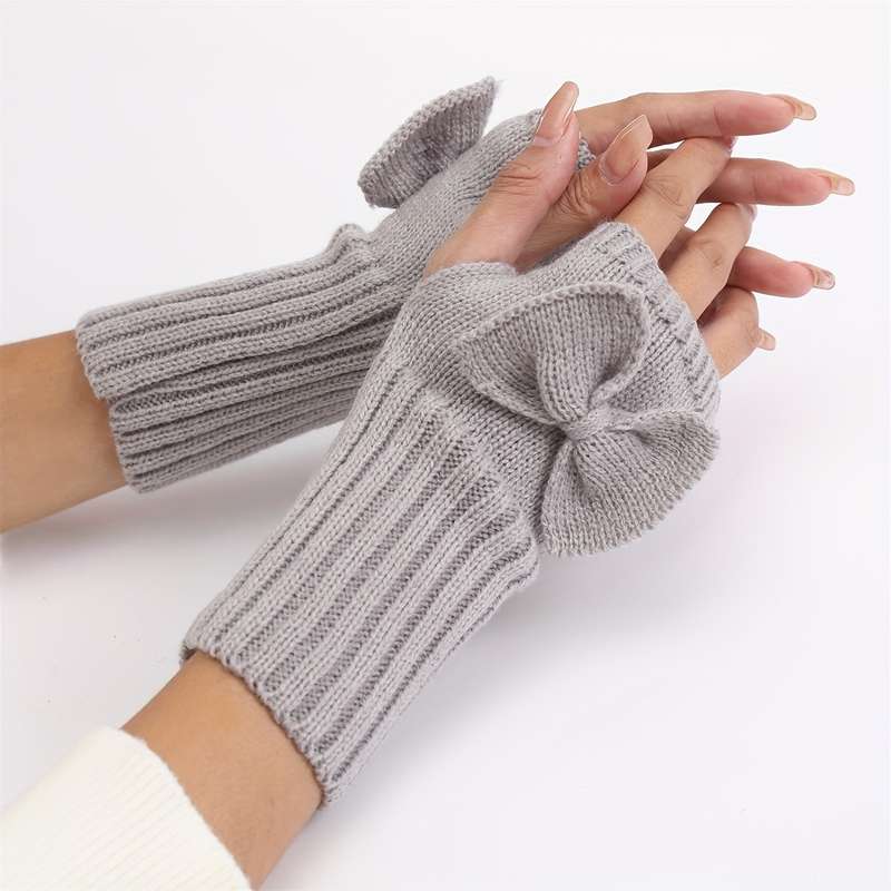 1 Pair Khaki Warm Gloves