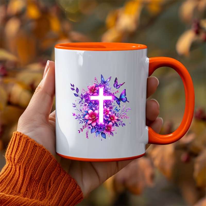 12pcs Lighted Floral Cross Jesus Christian Themed Stickers