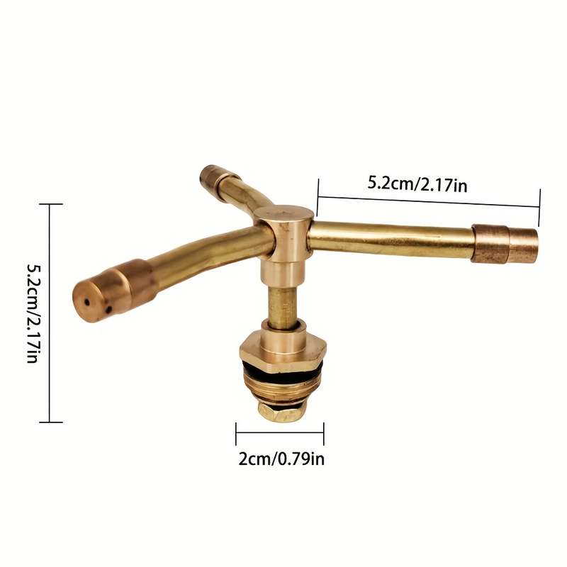 1Pc 3 Arms Whirling Sprinkler Automatic Rotary Brass Sprayer