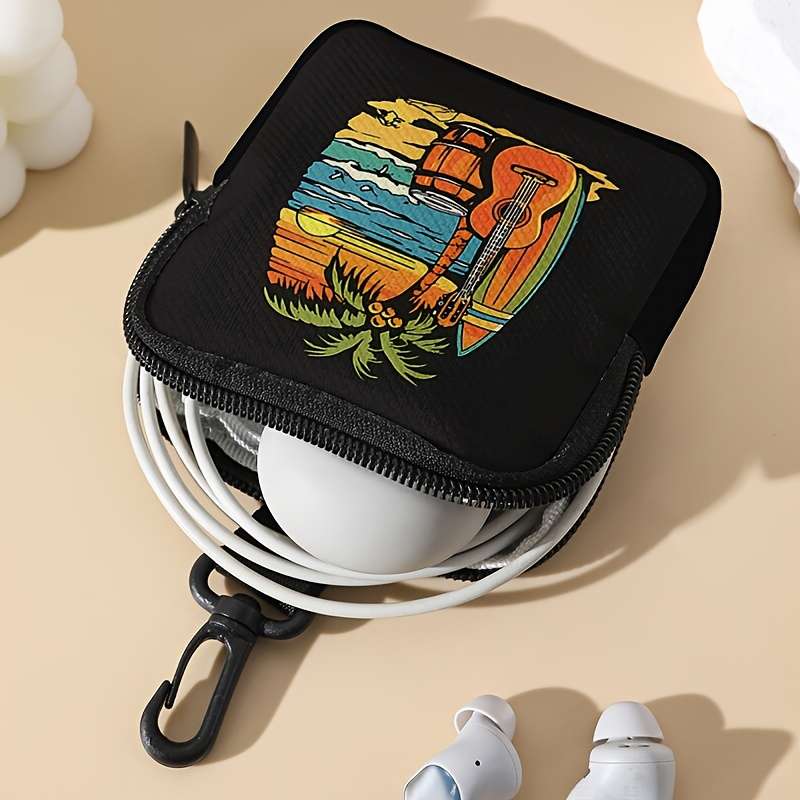 1pc 1pc Heat Wave Summer Sea Beach Pattern Large Capacity Coin Wallet Fashion Simple Digital Prin