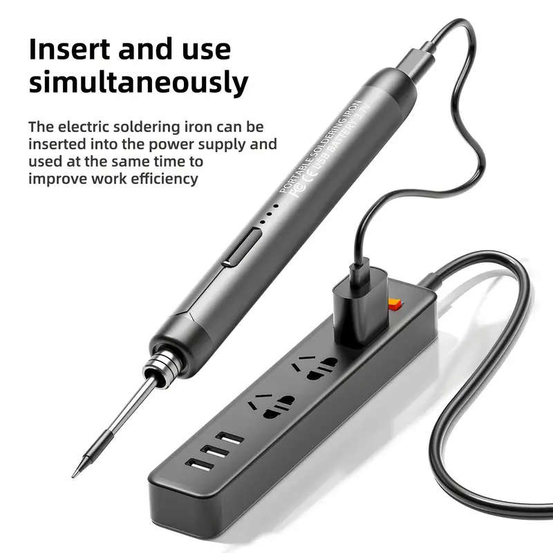 USB Cordless Soldering Iron 3 Heat Settings  Soldering Flux Stand Storage Case