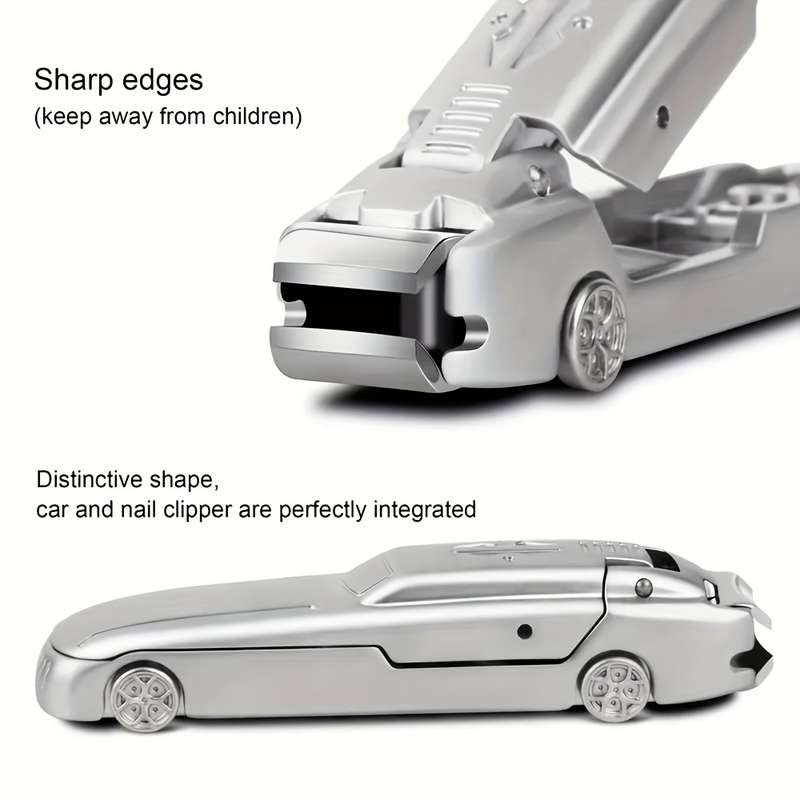2pcs Original Nail Clipper Set Creative Car Styling Anti Splash Nail Scissors Portable Large Me