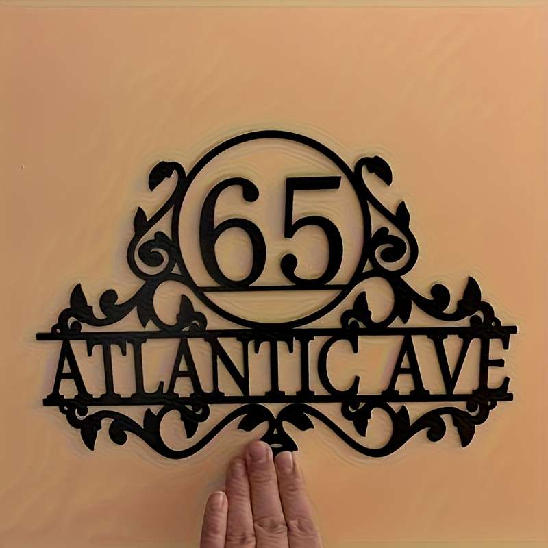 [Wallmounted Sign] Custom Metal Door Sign with Elegant ScrollworkPersonalized Wall-Mounted Addres