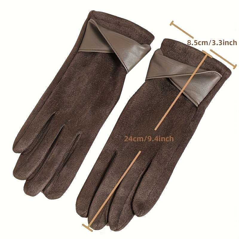1 Pair Black One Size Touchscreen Winter Gloves
