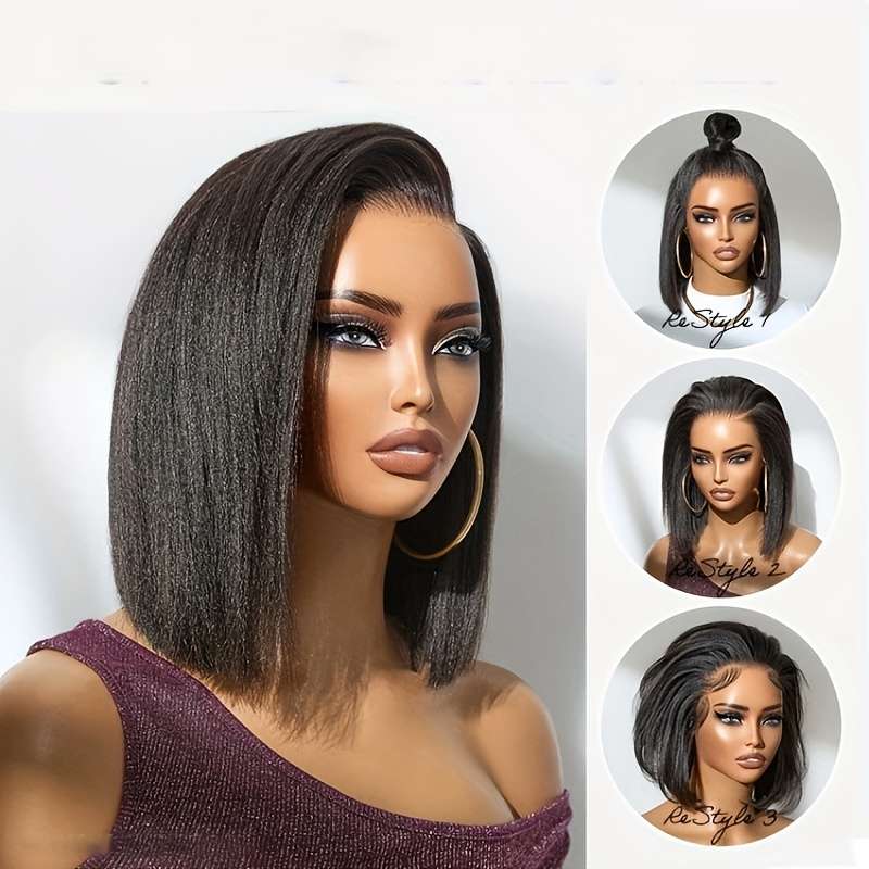 1Pc Black 35.56cm Fashion Design Wig