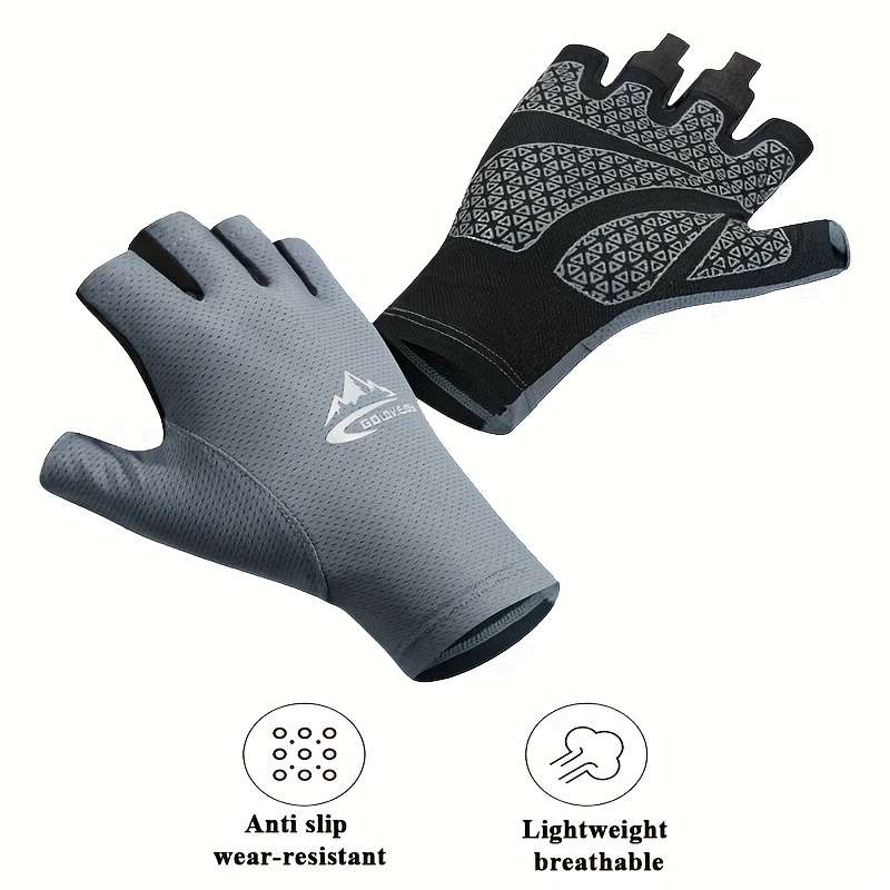 2 Pairs Black Gray Outdoor Sports Gloves
