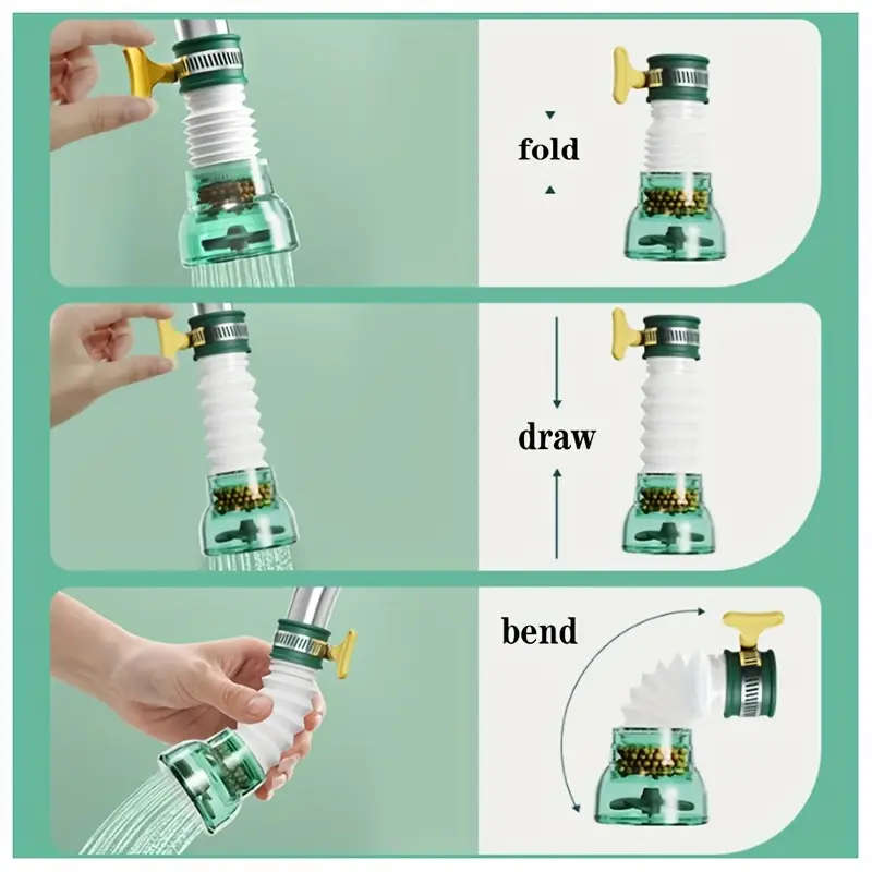360° Rotatable Plastic Faucet Filter Spray Nozzle Anti-Splash Aerator Extension for Home Tap Water