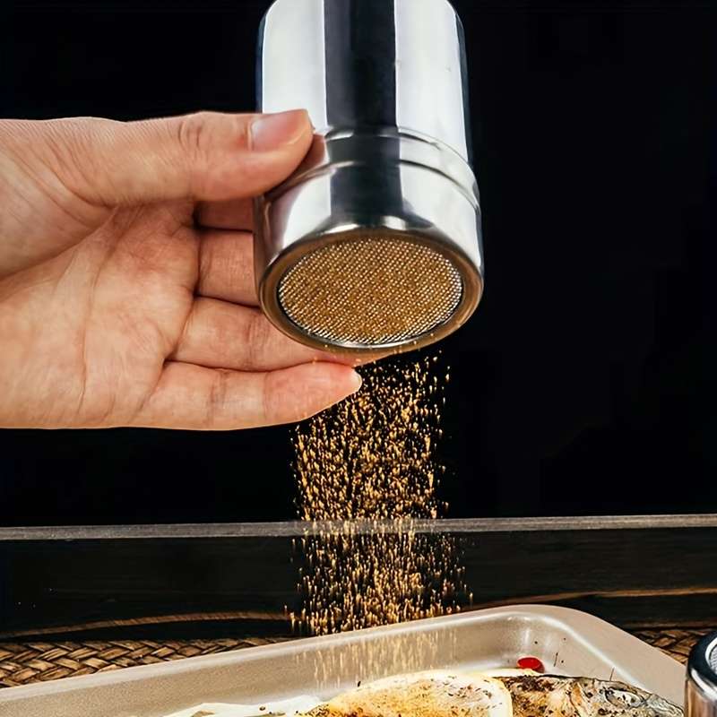 1pc Stainless Steel Powder Sugar Shaker Duster Fine Mesh for Precise Cocoa Cinnamon Coffee