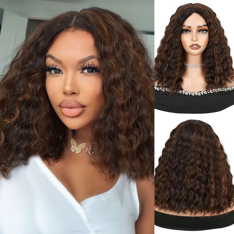 1Pc Brown 30.48cm Fashion Design Wig