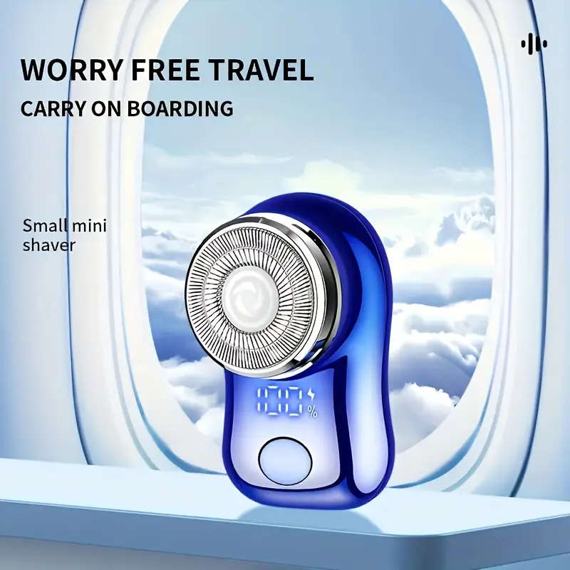 1pc Men'S Stainless Steel Electric Rotary Shaver Portable Spiral Shaving Razor with Curved Net Stron