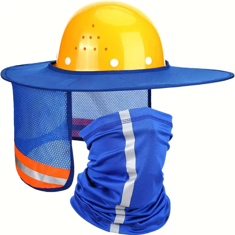 Reflective Safety Helmet Sunshade And Neck Gaiter Set