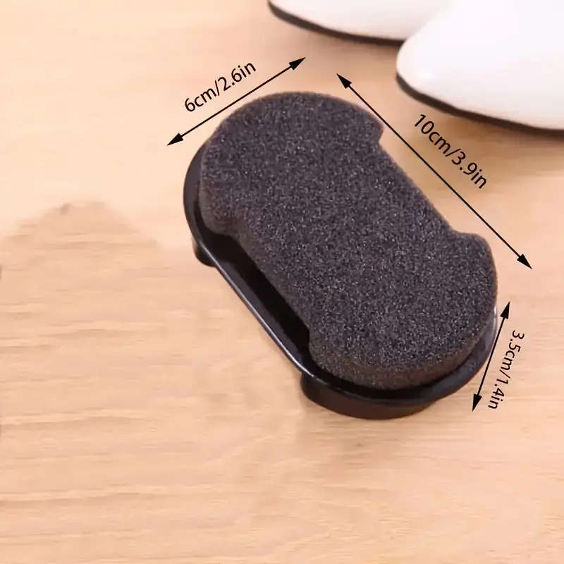 1pc Double-Sided Portable Shoe Polish Sponge Quick Decontamination Colorless Faux Leather Cleaner Co
