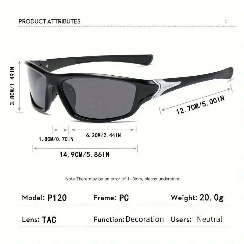 4pcs Combination Of Fashion Polarized Sports Decorative Glasses TAC Polarized Lenses Multi-Color Daz