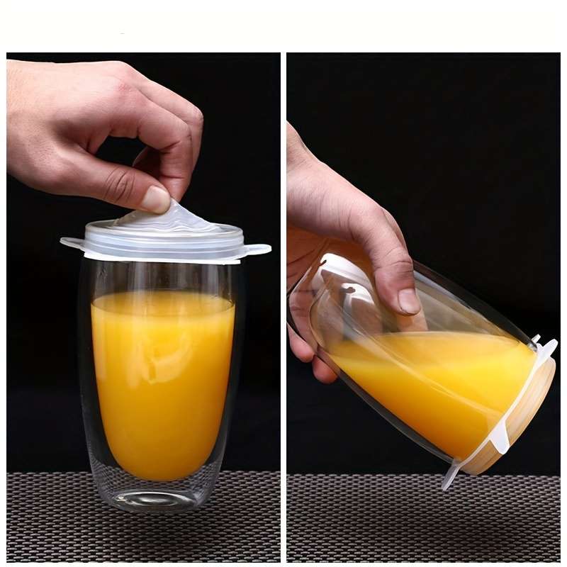 6pcs Silicone Stretch Lids Set Reusable Food Covers for Bowls Plates and Pots Microwave and