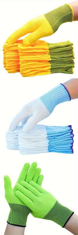10 Pairs Tangerine One Size Fits All Multi Purpose Work Gloves