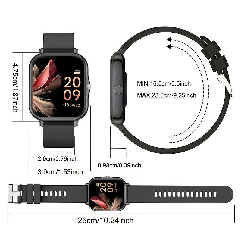 1pc Smart Watch for Men and Women Multiple Sports Modes Compatible with iPhone and Android Systems