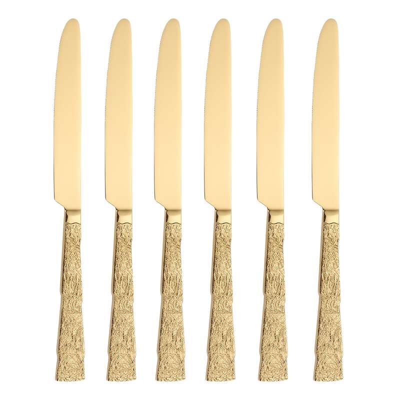 6pcs Vintage Titanium Texture Chef'S Knives Luxurious Stainless Steel Set with Elegant Black