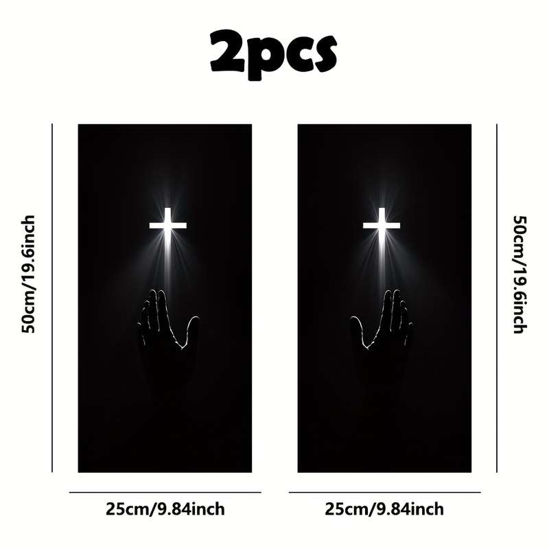 2pcs  25cm x 50cm Jesus Christian Themed Stickers