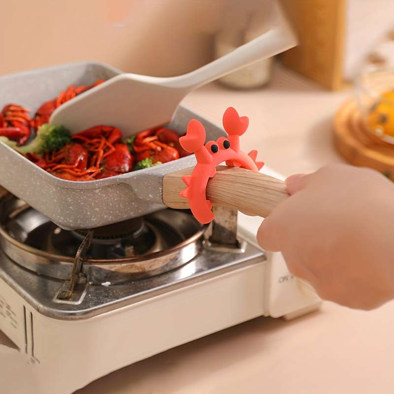 Silicone Spoon Rest Set of 2 Cute Crab Octopus Design Heat-Resistant Spoon Holder for Kitch