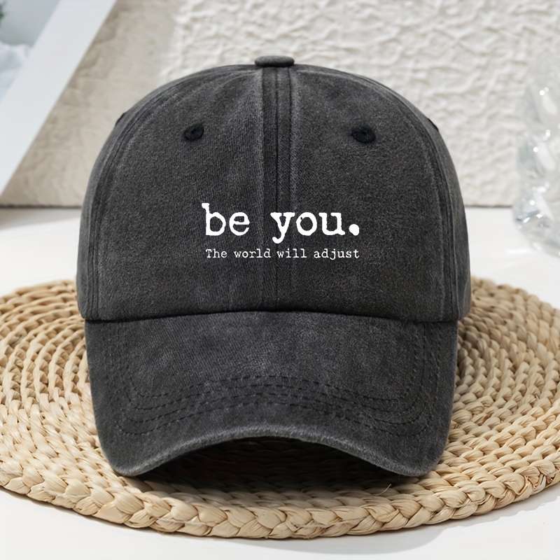 1pc Women'S Baseball Cap Vintage Soft Top Breathable Adjustable Fitted Polyester with Be You W