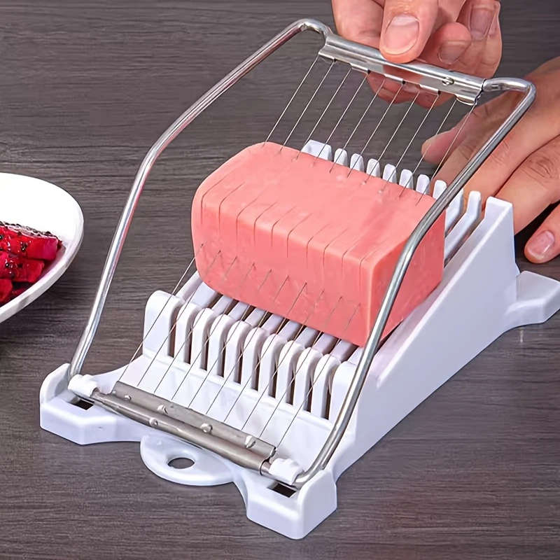 1Pc Stainless Steel Plastic Food Safe Adjustable Meat Slicer With Ergonomic Handle