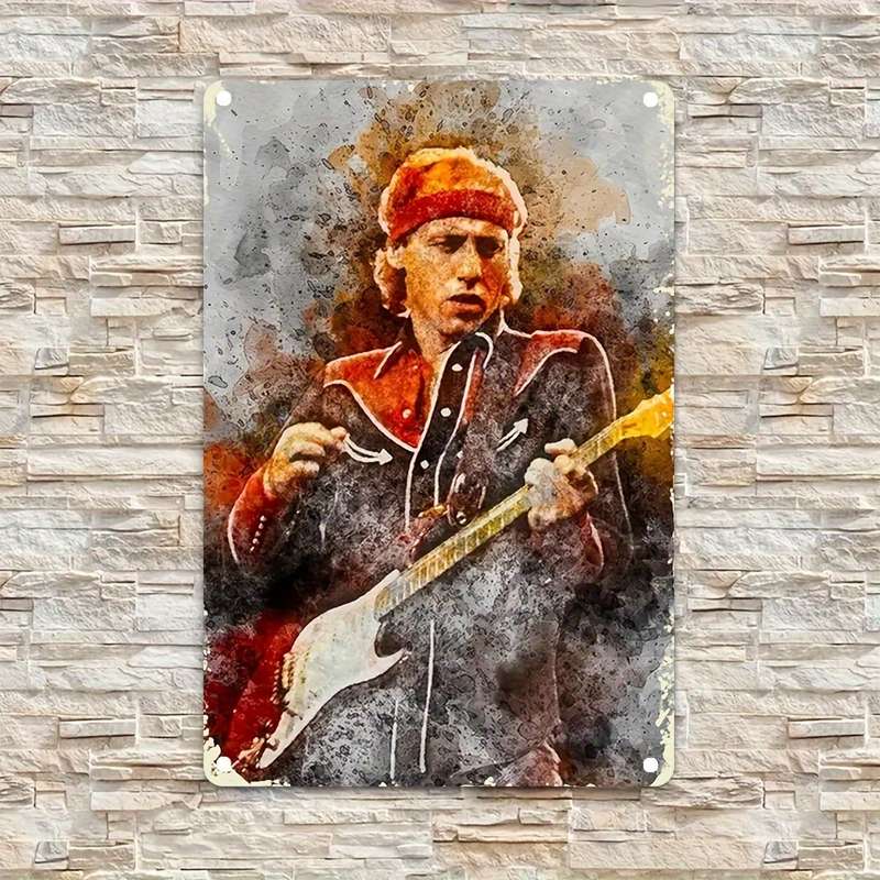 1pc  Rock Guitarist Metal Foil Engraved Sign Wall Art Decor for Home Bar Cafe Garage Weath
