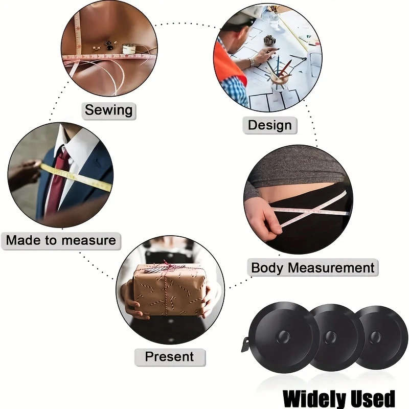 1pc 152.4cm Retractable Sewing Tape Measure Double-Sided Scale Metal Blade Positive Lock Ideal for S