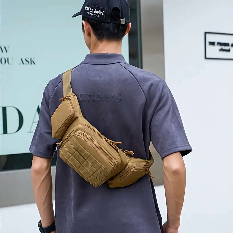 1pc Tactical Pistol Fanny Pack Multi-Functional Oxford Cloth Waist Bag Large Capacity Travel Gear Po