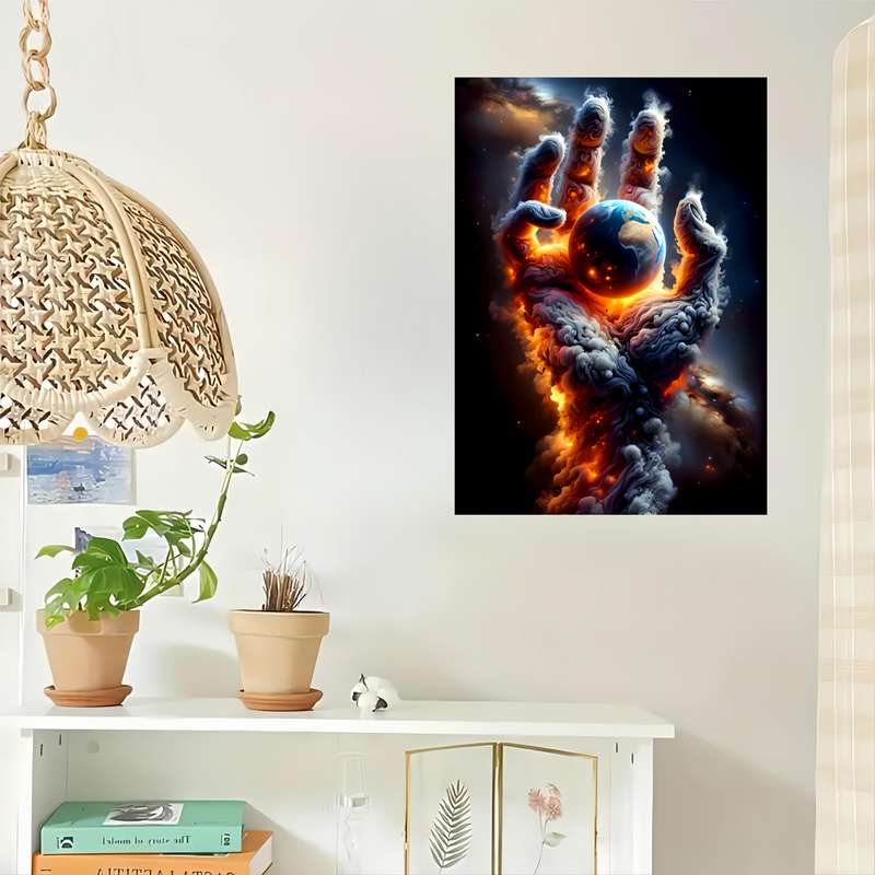 1000pcs Earth in Hand Puzzle Challenging DIY Brain Teaser Vibrant Space-Themed Des