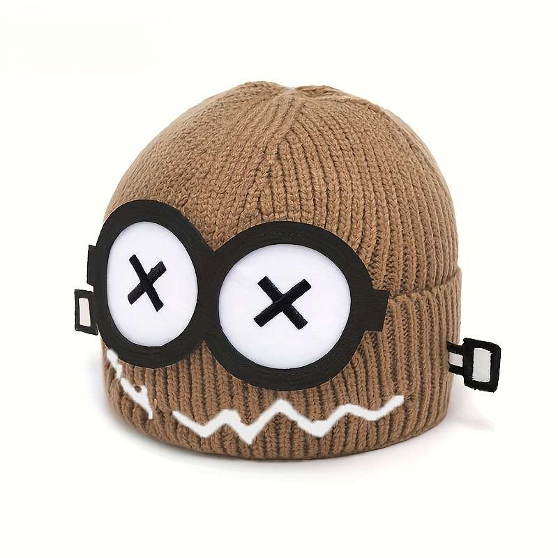 1pc Funny Knit Hat Autumn Warm Faulty Robot Cartoon Knit Cap Winter Ear Protection Knit Hat