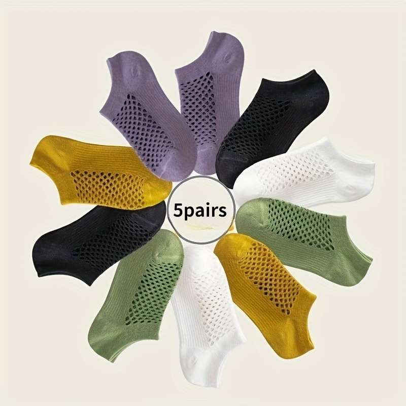 5 Pairs White One Size High Elastic Socks