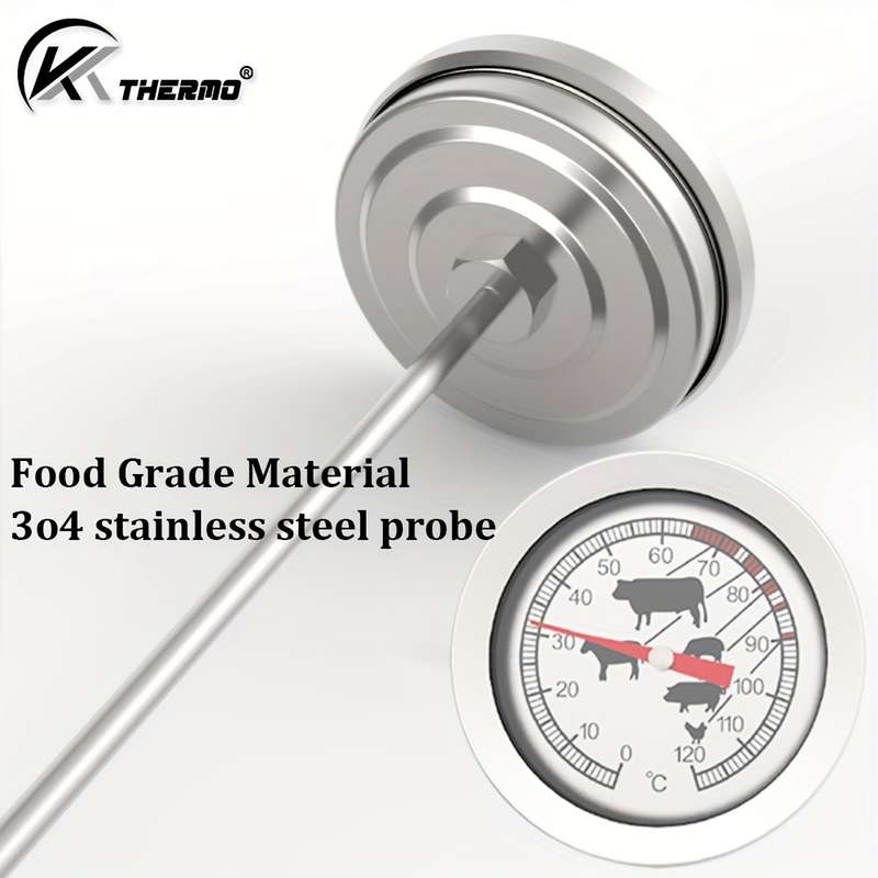 1pc Stainless Steel Instant Read Thermometer for BBQ Kitchen Dual Celsius Fahrenheit Display P