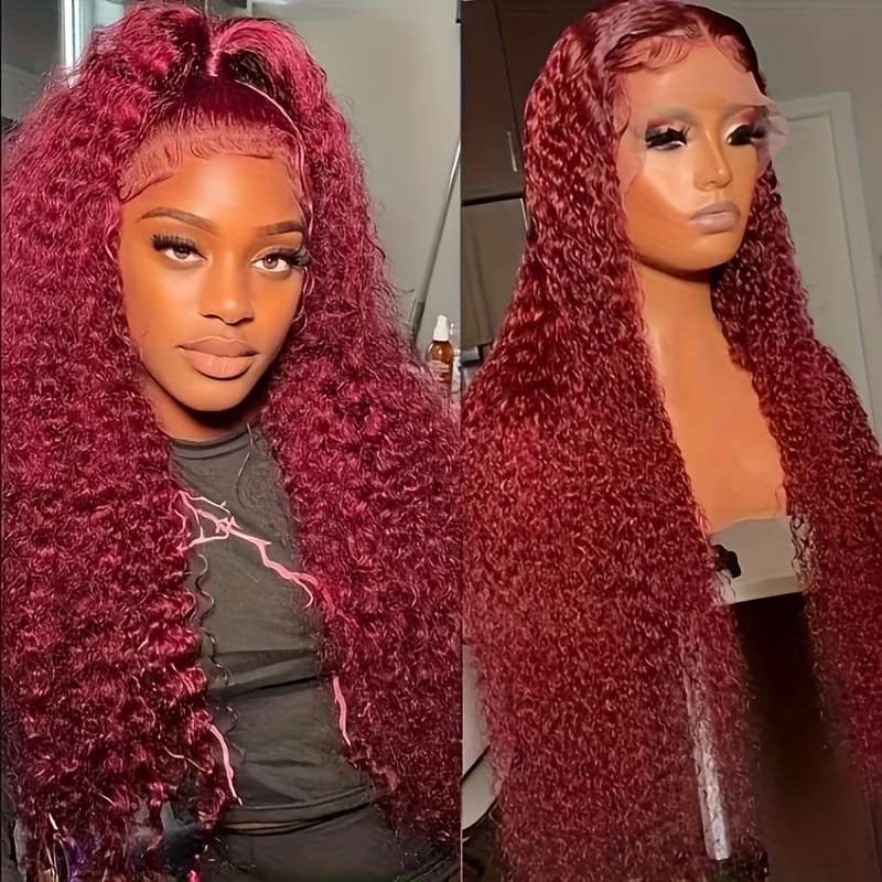 1Pc Burgundy 76.2cm Fashion Design Wig