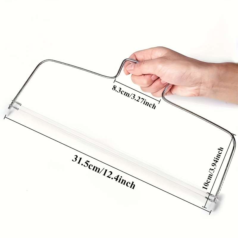 1pc Adjustable Stainless Steel Cake Slicer Double Wire Layered Bread Knife with Groove Markings f