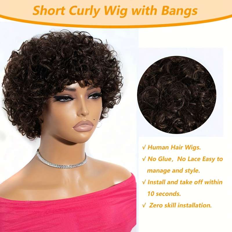 1Pc Black 15.24cm Fashion Design Wig