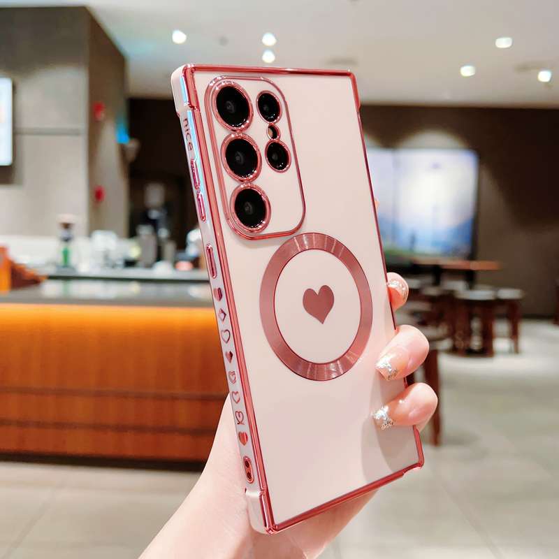 1pc Pink Red Color For Samsung Galaxy S25 Ultra Phone Cases