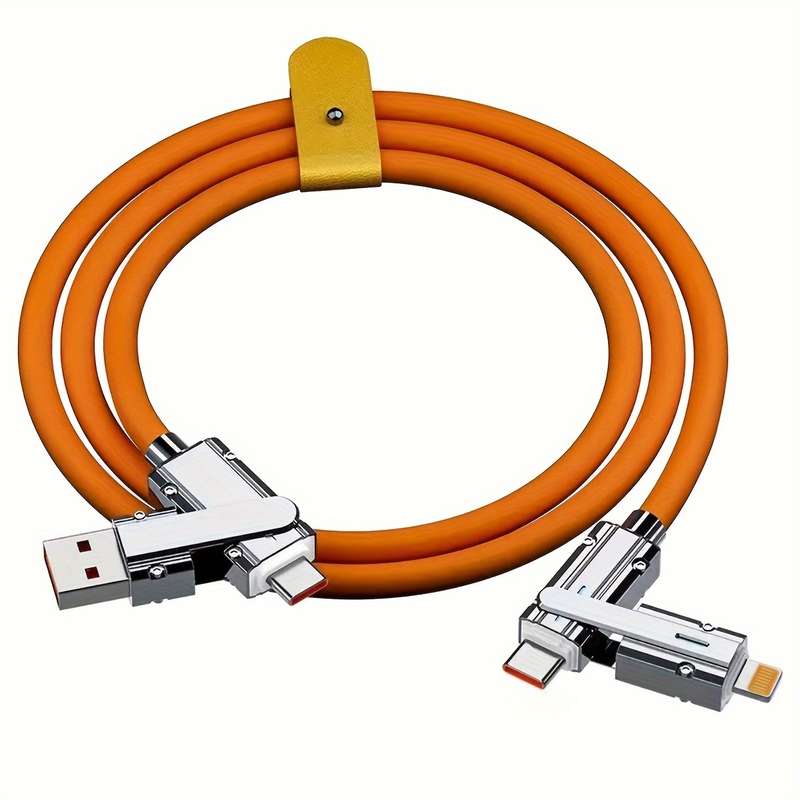 1pc 100cm 4in1 Data Cable USB to Lightning Cable for iPhone 14 13 12 11 USB C to Type C Cable F