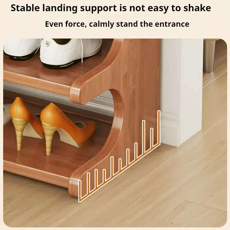Two-Layer Wide Wooden Shoe Rack