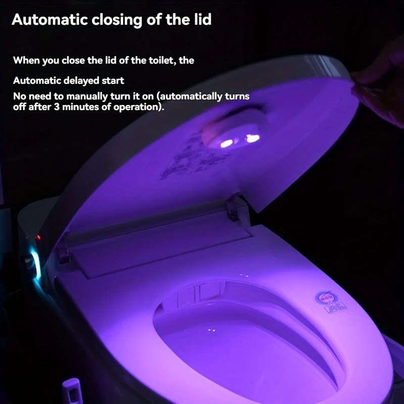 Portable Intelligent Toilet Cleaner & Purifier with LED Light, USB Rechargeable, Easy Installation,