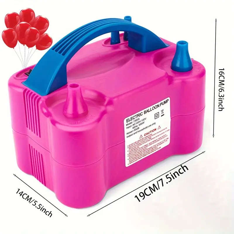 Electric Balloon Pump, Portable Dual Nozzle Inflator, 600W Balloon Blower Machine for Party Decorati