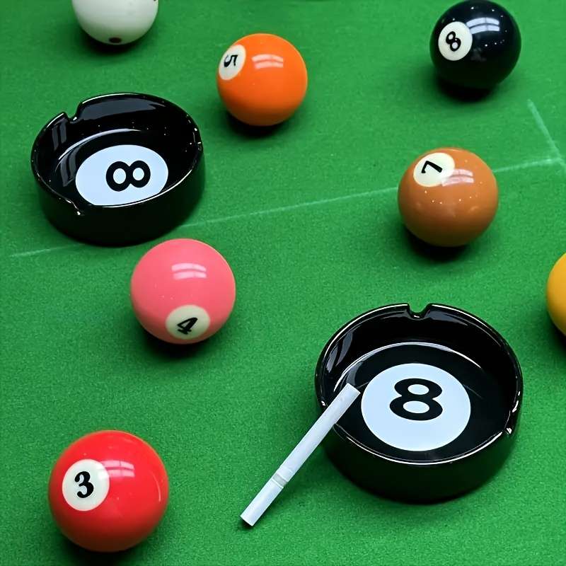 1pc Distinctive Black Ceramic Ashtray with a Creative Design Ideal for Billiard Rooms Home Bars