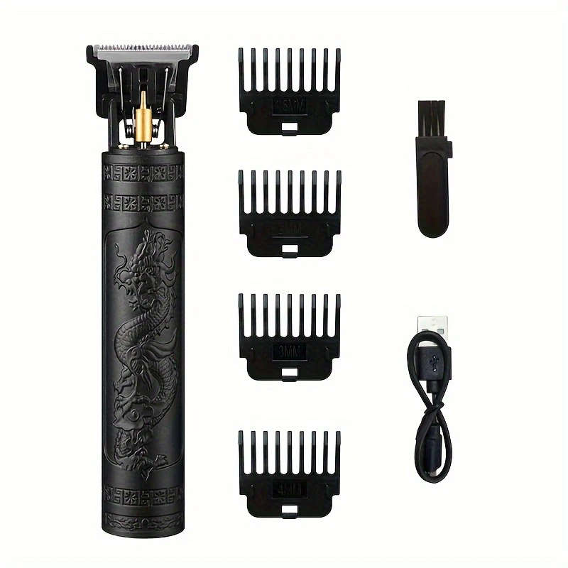 1pc Professional Hair Clippers And Beard Trimmer Set Cordless USB Rechargeable Electric Haircut Kit