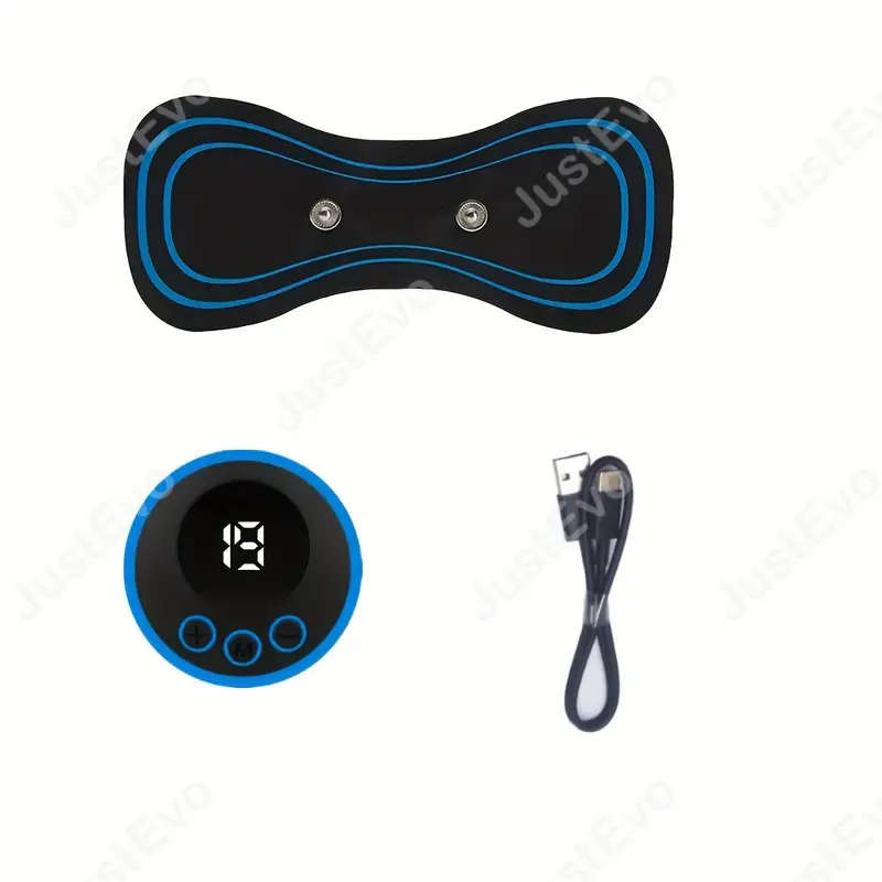 1pc Portable Mini Massager Patch USB Rechargeable Hypoallergenic Full Body Muscle Relaxation with Di